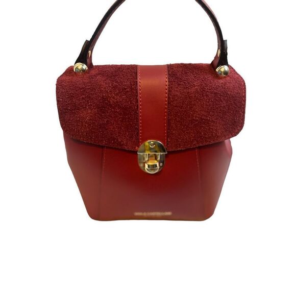 Viola Castelani red ruby leather handbag backpack 548098 made in Italy N… main image 12